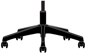 Standard Package in black - includes 25" Black base, 5" black cylinder and carpet casters (TC)  - B25